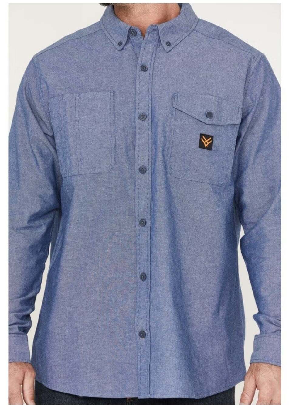 HAWX Work Gear Chambray Sun Protection Long Sleeve Button Down Western Shirt 2XL